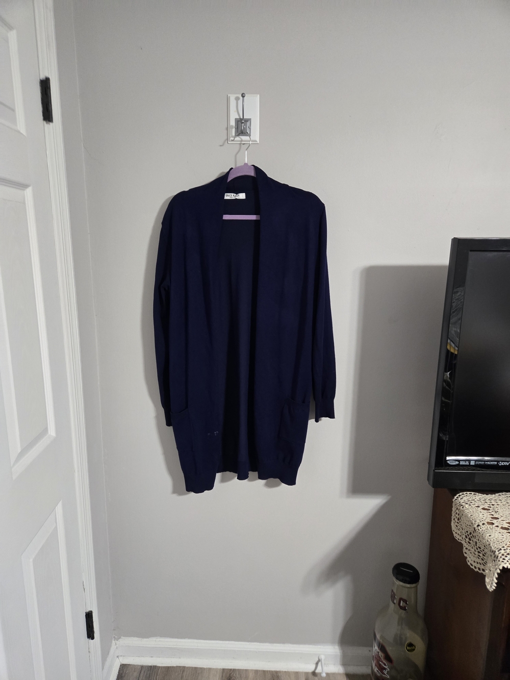 Grace Karin Deep Navy Open-Front Women's Cardigan